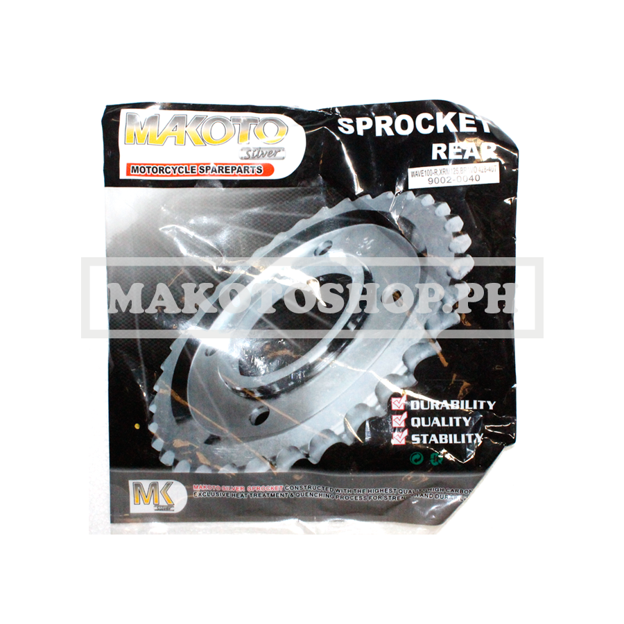 SPROCKET, REAR (40T/428) w/canal (MK-S) (WAVE100-R, XRM125, BRAVO)